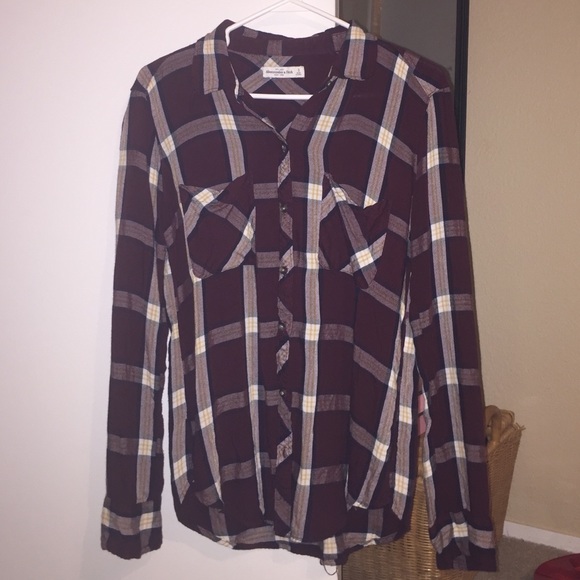 Maroon Abercrombie and Fitch flannel