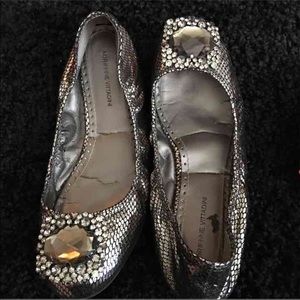 Metallic ballet flats