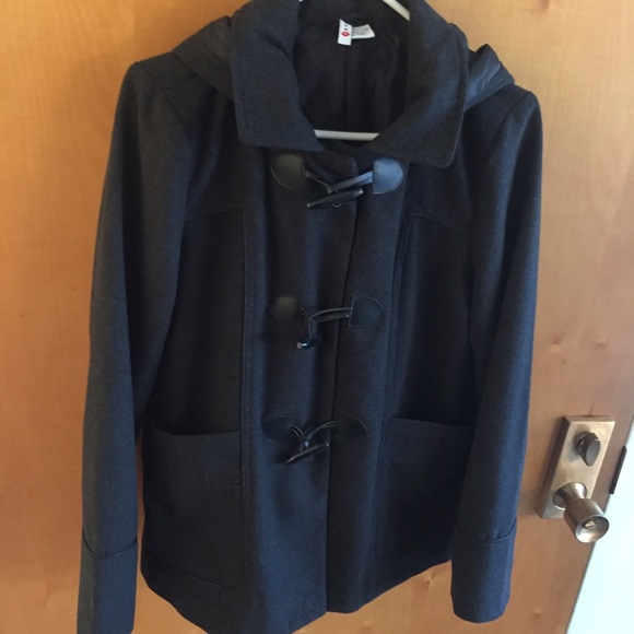 Charcoal Toggle clasp Peacoat with hood (L)
