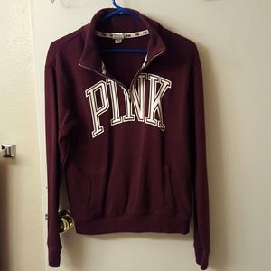 Maroon Victoria Secret PINK half zip