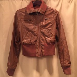 Like New tan faux leather jacket