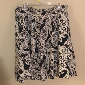 EUC Merona Black and White Paisley Circle Skirt