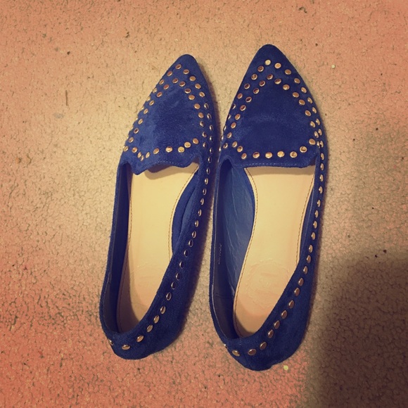 Pointy Studded Blue Shoes