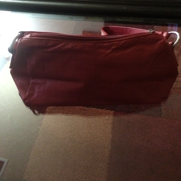 Red leather purse