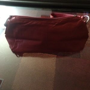 Red leather purse