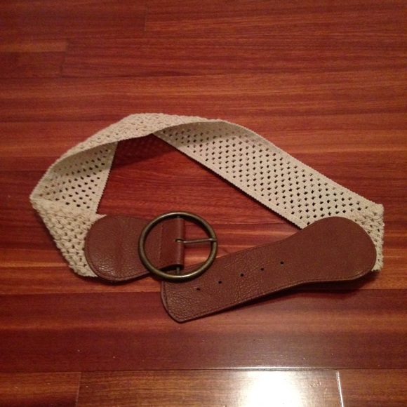 White and Tab Crochet Belt