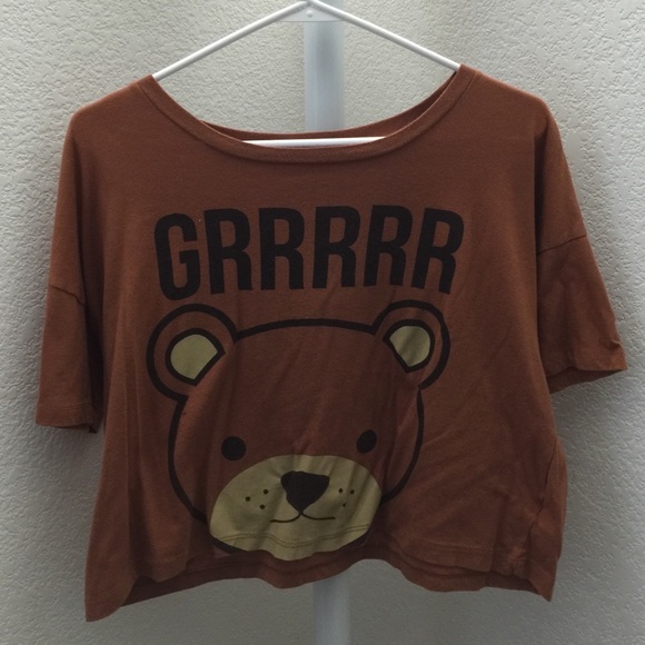 Brown bear crop top