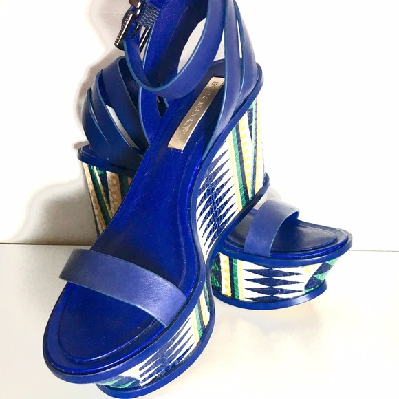 BCBGMAXAZRIA Tribal Print Platform Wedge Sandals