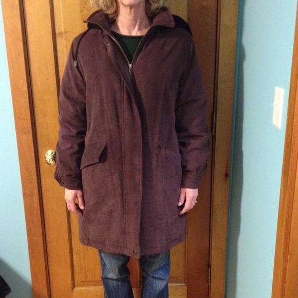 Microsuede plum down coat - Picture 2 of 2