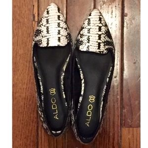 Aldo Pointed Faux Snakeskin Flats