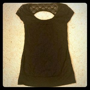 Long lace black shirt.