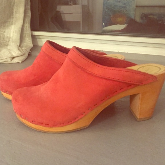 No. 6 by Sven Red Suede Clogs
