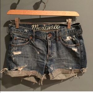 Madewell distressed cut offs