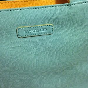 Aqua blue bark hard purse