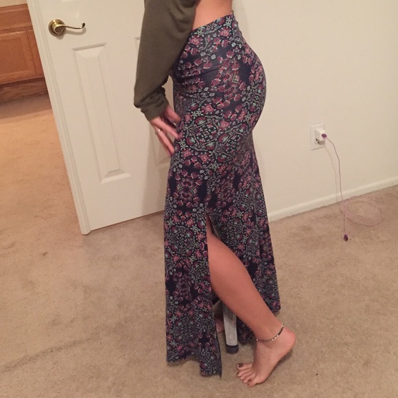 multi colored maxi skirt