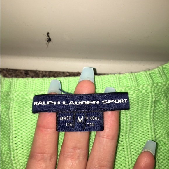 Green cable-knit sweater - Picture 2 of 3