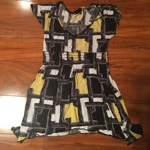 Black Yellow and White Babydoll top
