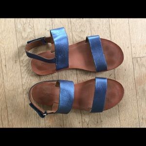 Zara Girls Metallic Leather Sandals