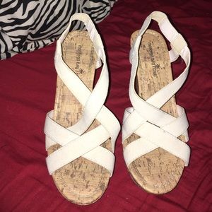 White, wood wedges
