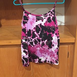 Purple and black blouse.