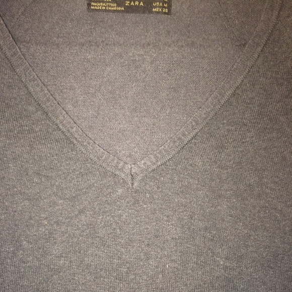 Zara V Neck Grey Sweater - Picture 2 of 3