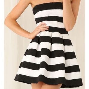 Black and white bandage dress