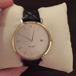 Kate Spade Black Leather Metro Grand watch