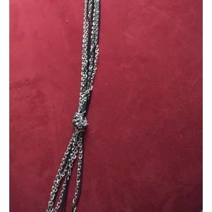 24" Silver/Black Neckace