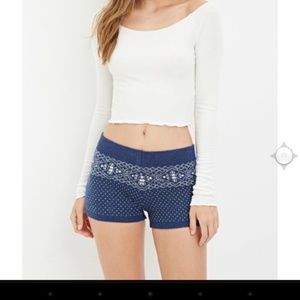 Navy\ ivory lingerie shorts