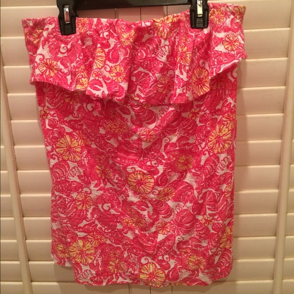 LILLY PULITZER STRAPLESS SHIRT - Picture 1 of 2