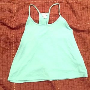 blue tank top
