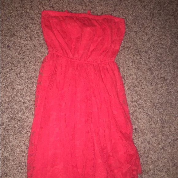Red lace dress