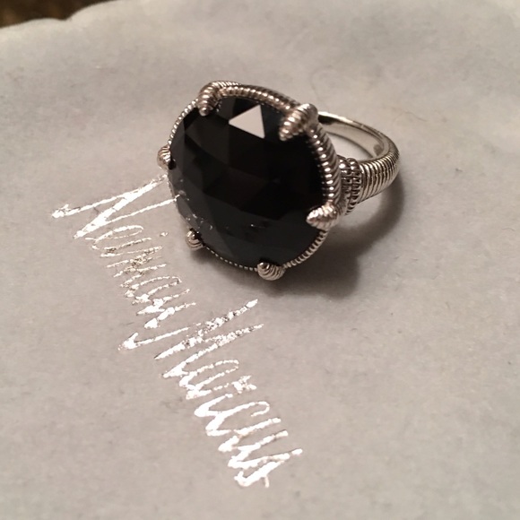 Neiman Marcus silver and black onyx ring.
