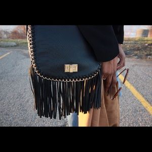 Cross body fringe bag