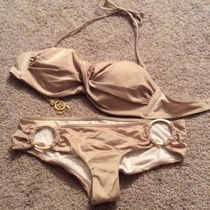 Bikini with Gold Accents Small/36B