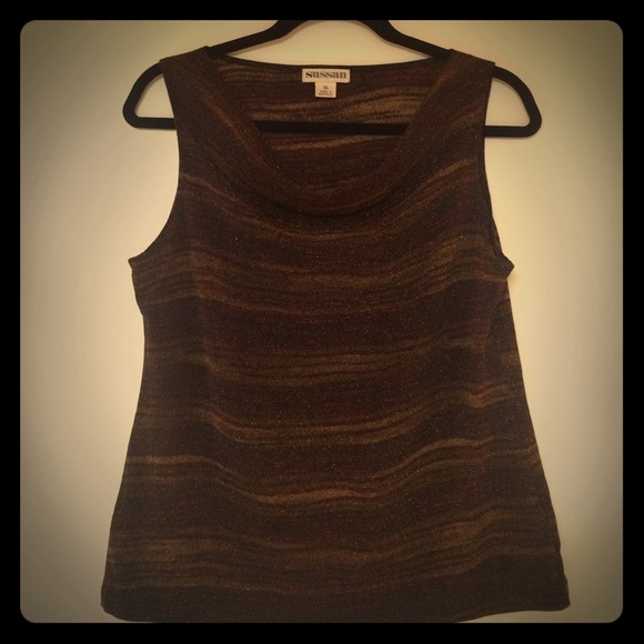 Dressy brown/red/gold sparkle tank from Australia