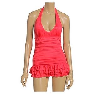 NWT Juicy Couture Miss Softee Halter Swimdress M