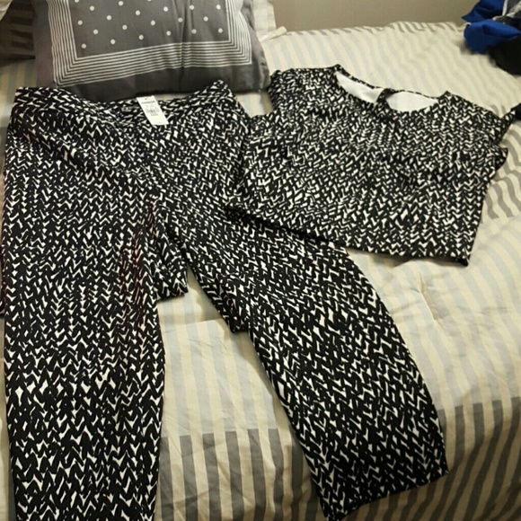 High waist 2 piece exspess pants set