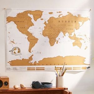 World Scratch off Map Gold (large)