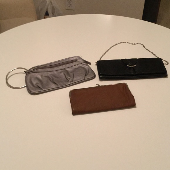 Set of three clutches/wristlets