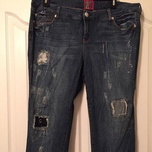 Glitter Paint Destructive Boyfriend Jeans