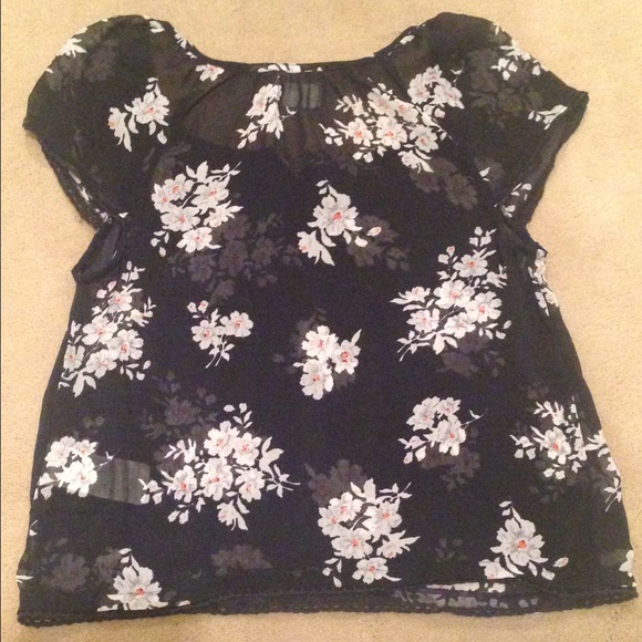 SOLD‼️Abercrombie & Fitch Blue Floral Blouse Small - Picture 2 of 3