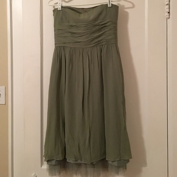 Ann Taylor Green Bridesmaids Dress - Picture 2 of 4