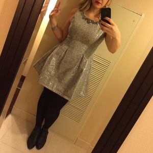 Festive Metallic Silver Dress