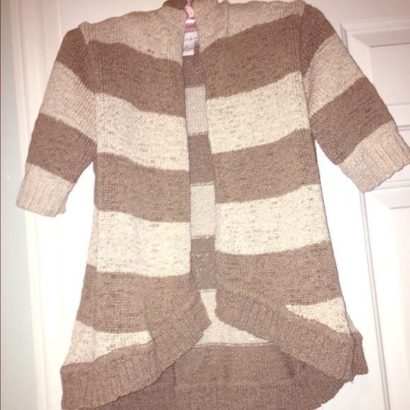 Sweaters - Open front striped cardigan