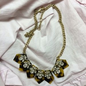 I crew tortoise shell statement necklace