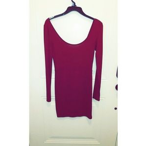 Long sleeve Maroon cocktail dress