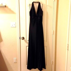 FINAL PRICE!!! Satin floor length gown, black, sz6