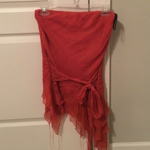 Bebe halter frayed top