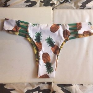 L Reversible Pineapple Brazilian Bikini Bottoms